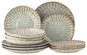 Kőedény étkészlet 12 db-os Fleur – Bloomingville