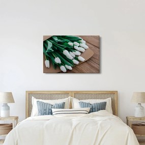 Egy csokor fehér tulipán képe (90x60 cm)