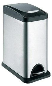 8 l szemetes, fekete/szálcsiszolt rozsdamentes acél