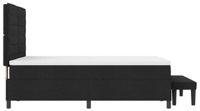 Box Spring Ágy Matraccal és Padló Fekete 160x200 cm Szövet