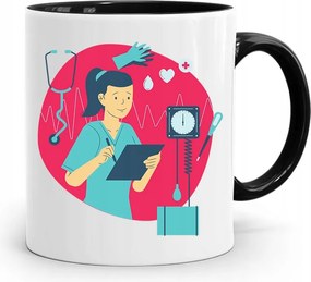 Fekete Bögre Ajándék Ápolónőnek Születésnapra, fényképes nyomtatással