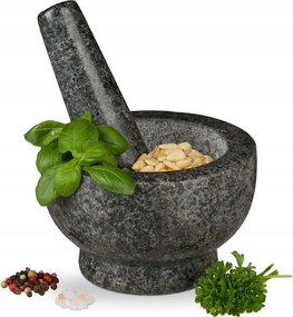 Nagy Gránit Mozsár Aprítóval Masszív 17 CM