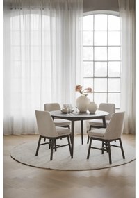 Sötétbarna tölgyfa kerek bővíthető étkezőasztal ø 120 cm Tyler – Rowico