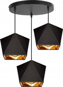 Mennyezeti Lámpa Lógó Csillár Hármas Gyémánt Arany Közép Led