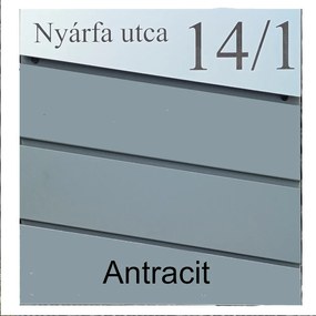 Fém postaláda, gravírozott felirattal, F2
