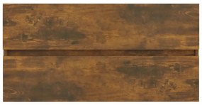 füstös tölgy színű szerelt fa mosdószekrény 90 x 38,5 x 45 cm