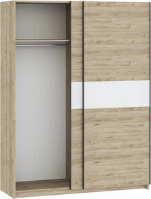 BERNO ruhásszekrény, 150 cm | Jackson hickory tölgy + Fehér