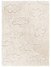 Krémszínű mosható kézi szövésű pamut gyerek szőnyeg 140x200 cm Clouds – Lorena Canals