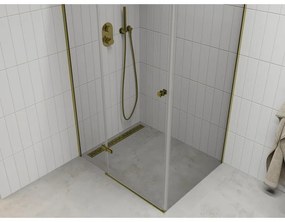 Mexen Roma zuhanykabin 70x100cm, 6mm-es üveg, arany profilú átlátszó üveg, 854-070-100-50-00
