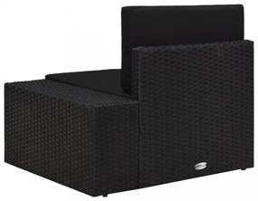 fekete polyrattan sarokkanapé-elem bal oldali karfával