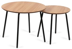 Natúr színű kerek dohányzóasztal szett 2 db-os ø 55 cm Luke – Bonami Essentials