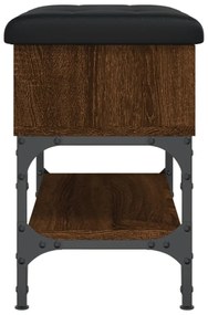 barna tölgy színű szerelt fa cipőtároló pad 62 x 32 x 45 cm