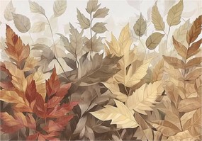 Fotótapéta Őszi Levelek Barna Hálószoba Nappali Tapéta Flizelina 200x140