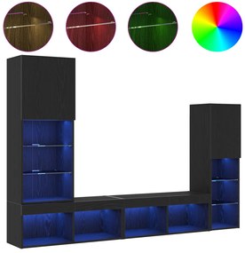 LED TV Szekrény Fekete tölgy 30.5x30x102 cm Műanyag