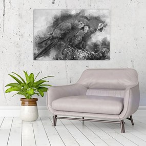 Kép - Akvarell papagájok (90x60 cm)