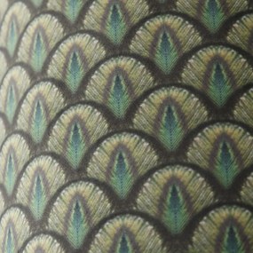 Bársony lámpabúra páva mintával 40/40/40 arany belsővel