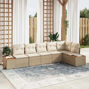 Kerti Kanapé Szett 6 pcs bézs és krémszínű 319 x 154 x 85 cm