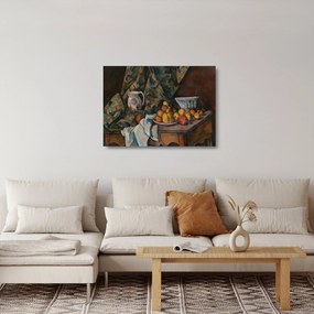 Üveg kép - Paul Cézanne, Still Life with Apples and Peaches, reprodukciók (70x50 cm)