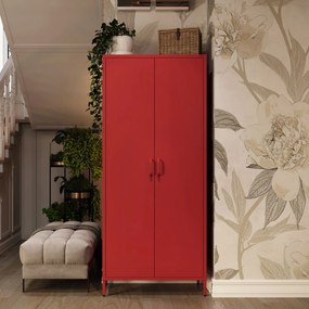 Gardróbszekrény FLAVIO, 800 x 1850 x 450 mm, Modern: piros