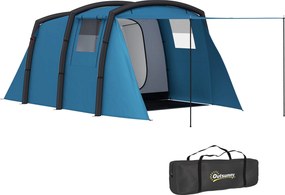 Outsunny Felfújható Sátor 3-6 Fő Számára, Kültéri Kemping Sátor Légpumpával, UV50+ Családi Sátor, 3 Évszakra, Szélálló Glamping Sátor, Gyors Összeszer
