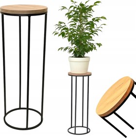 Álló virágágyás fém kerek 70 cm tölgy szobanövény tartó állvány pl