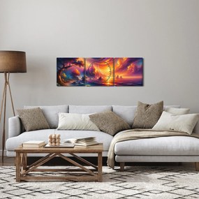 Kép - Varázslatos világ (órával) (90x30 cm)