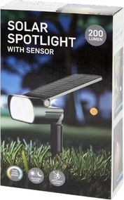 Napelemes Led kerti lámpa 200 lm mozgás- és nappali/éjszakai érzékelővel IP65