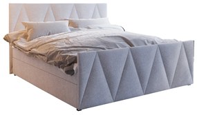 Franciaágy Boxspring 140 cm Milagros 3 (bézs) (matraccal és tárolóhellyel). 1047243