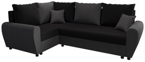 Sarok ülőgarnitúra Fleur Plus (fekete + szürke) (B). 1057104