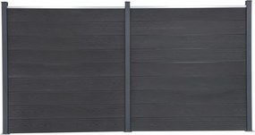 vidaXL szürke WPC kerítéspanelszett 353 x 186 cm