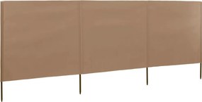 vidaXL tópszínű szövet 3-paneles szélellenző 400 x 120 cm