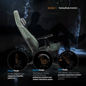 Gamer szék Normal Size zöld-fekete: Diablo X-Eye Prime Gothic Green