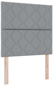 Fejtámla Gyémánt Blokk Mintázat Világosszürke 90 cm Szövet, Fejtámla Gyémánt Blokk Mintázat Világosszürke 180 cm Szövet