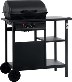 vidaXL fekete gáz grillező 3 szintes kisasztallal