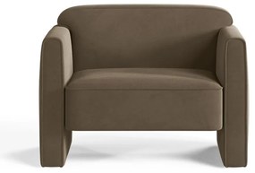 Szürkésbarna bársony fotel Abby – Micadoni