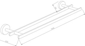 Mexen kiegészítők, LOFT törölközőtartó, fekete, 7012625-70