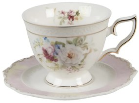 Viktoriánus rózsa mintás porcelán teás csésze  - 200 ml