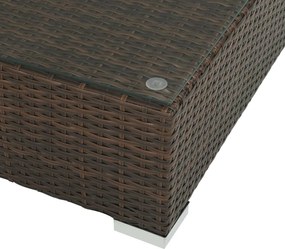 8-részes barna polyrattan kerti bútorszett párnákkal