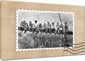 Vászonkép 90x60 Dolgozók a gerendán