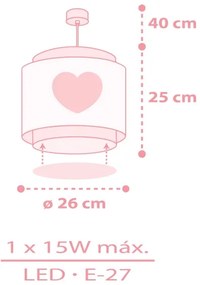 Dalber 76012S - Gyerek csillár BABY DREAMS 1xE27/15W/230V rózsaszín