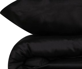 Elegant pamut szatén dupla ágyneműhuzat garnitúra 200 × 220 cm, fekete