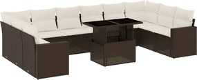 vidaXL 11 részes barna polyrattan kerti ülőgarnitúra párnákkal