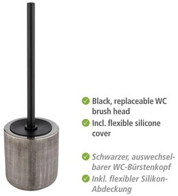 Ezüstszínű kerámia WC-kefe Rivara – Wenko