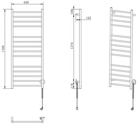 Sapho - REDONDO elektromos törölközőszárító 130W/230V 150 cm króm