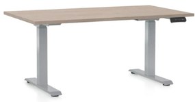 Állítható magasságú asztal OfficeTech D, 140 x 80 cm, szürke alap, tölgy