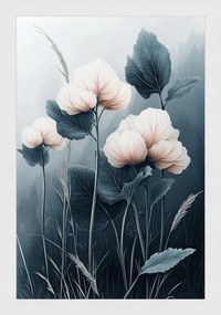 Poszter Keret Fa Természet Rét Virágok Növényzet Ombre 40x60