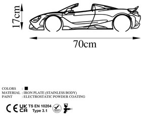 Fém fali dekoráció, McLaren 720S Silhouette