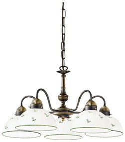 Kolarz 731.85.20 - Csillár láncon NONNA 5xE27/75W/230V zöld