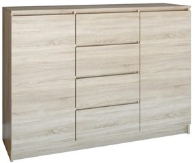 Odell 2D4S komód, 120x97x40 cm, sonoma