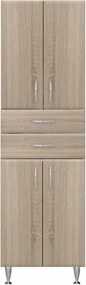 Bianca Plus 60 magas szekrény 4 ajtóval, 2 fiókkal, sonoma tölgy színben